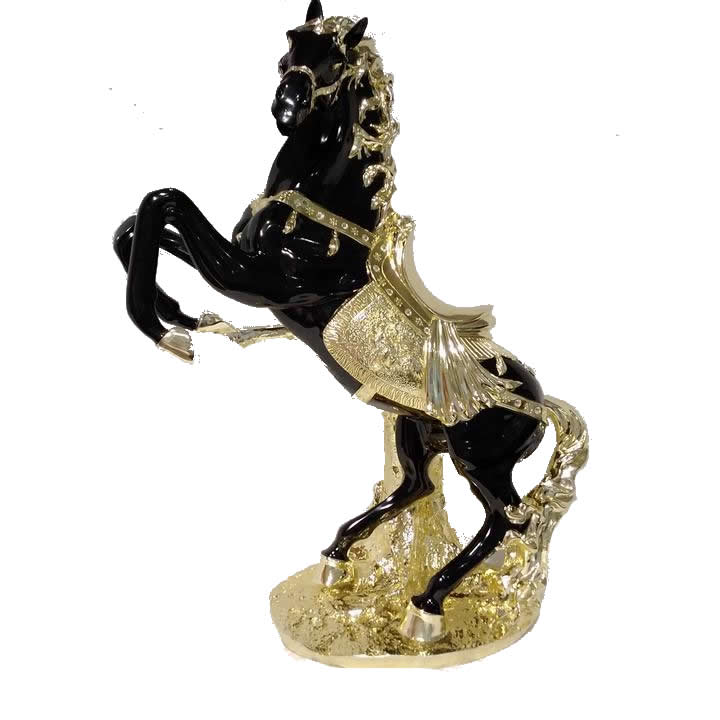 Horse Ornament - Black & Golden