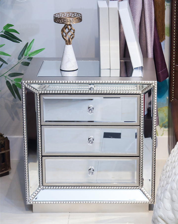 Bedside table YT32 Silver Mirror Surface