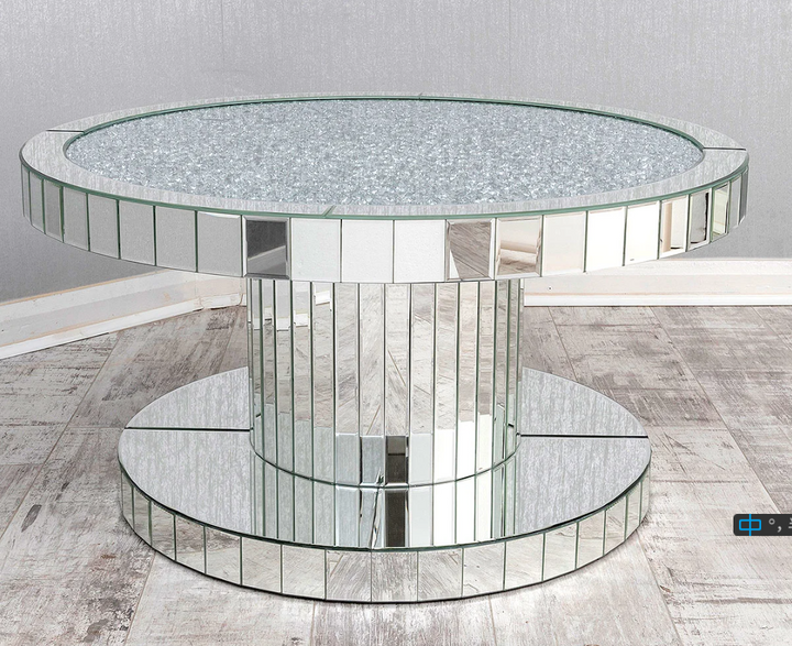 Opera Crushed Diamond Mirrored Crystal Coffee Table