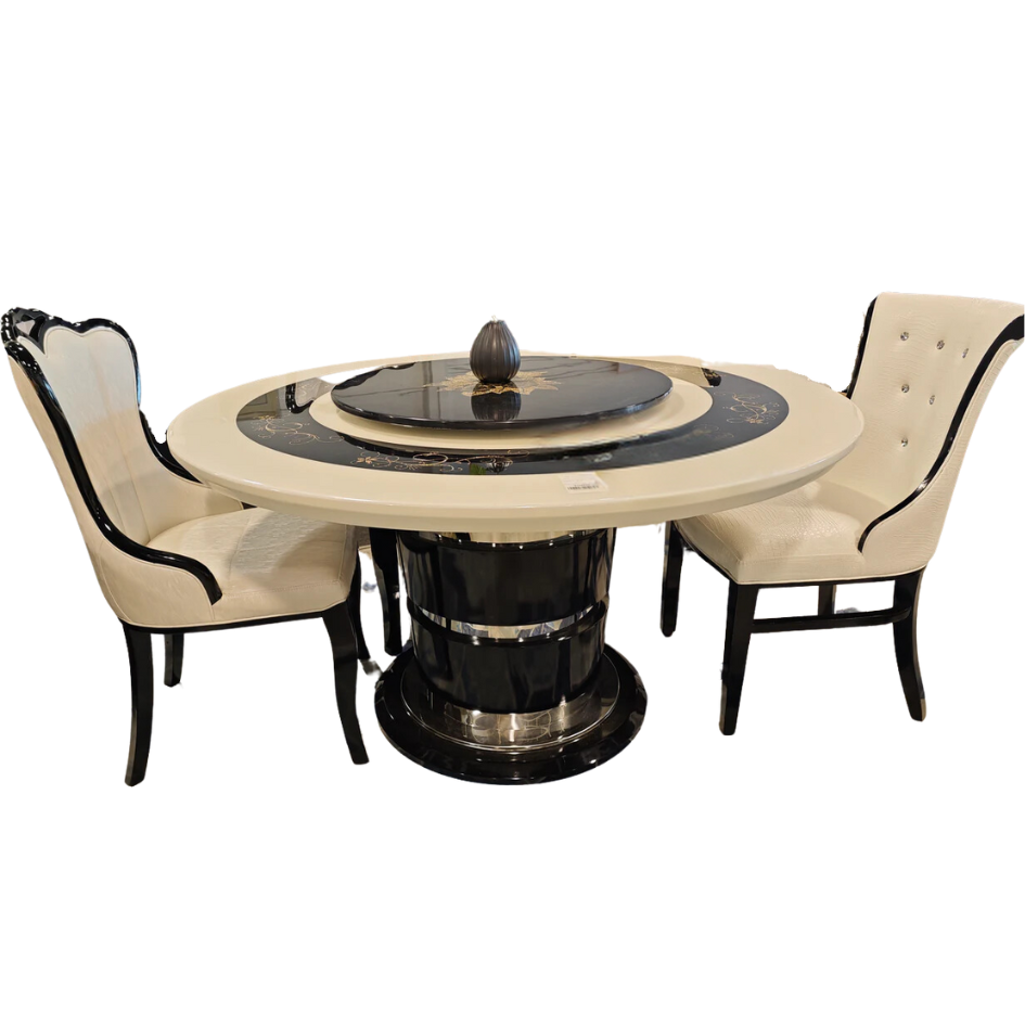 Nuoro Round Marble Dining Table Floor Clearance！