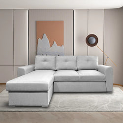 Cuneo Fabric Sofa Bed with Storage Cream White Beige