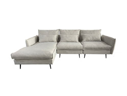 Fabric Sofa L-Shape Lounge Set Dark Beige