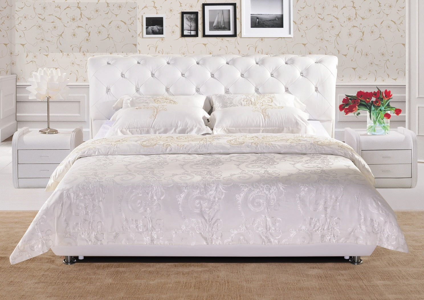 Aubrey Leather Queen Bed Frame - Preorder Available