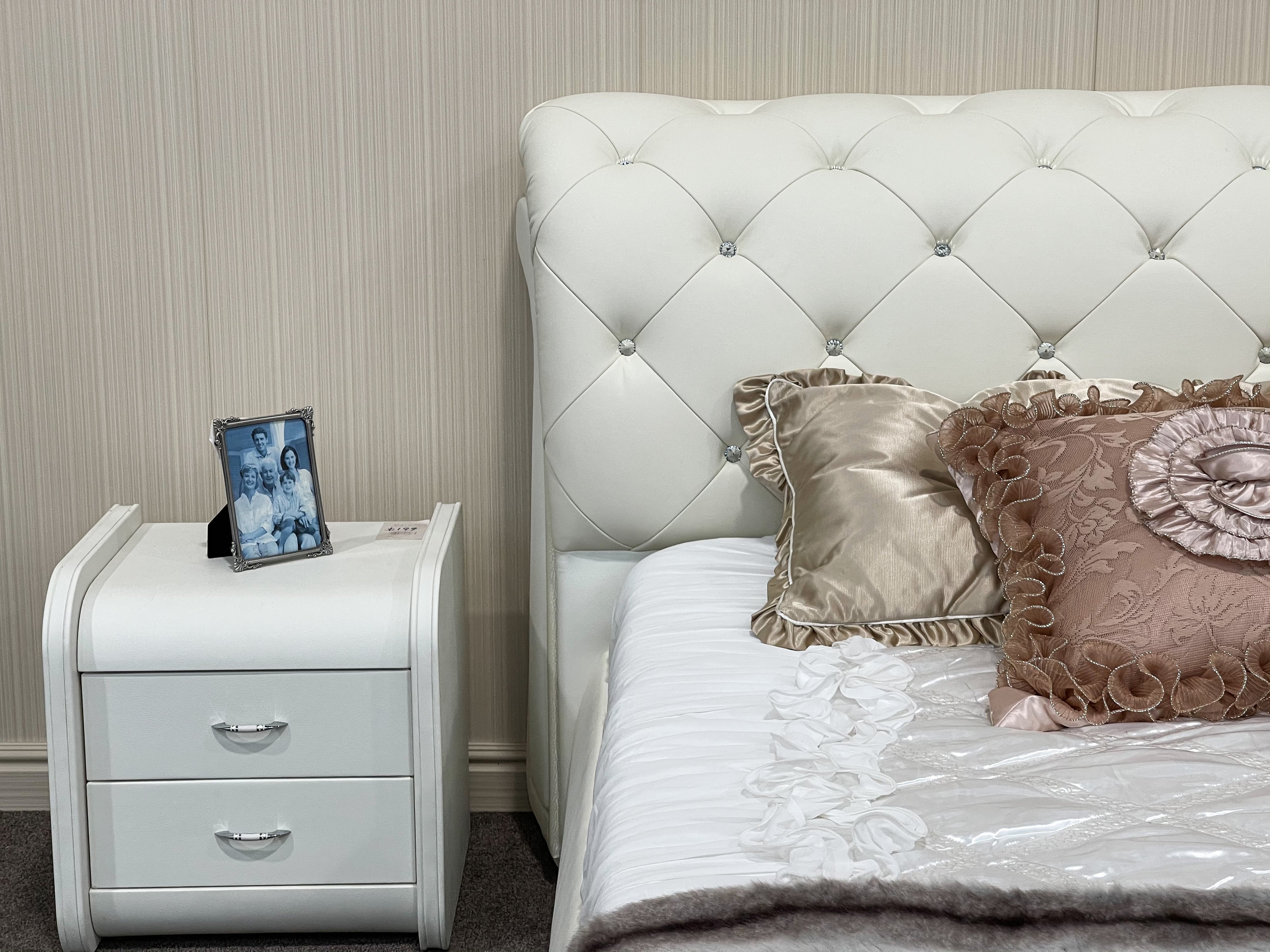 Aubrey Leather Queen Bed Frame - Preorder Available