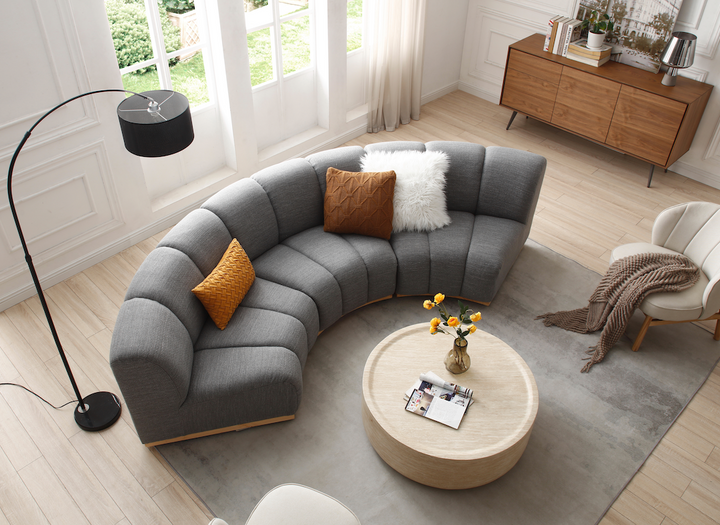 Hot!!! Alpa Curved Sectional Fabric Sofa