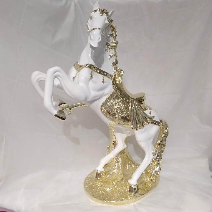 Horse Ornament - White & Golden