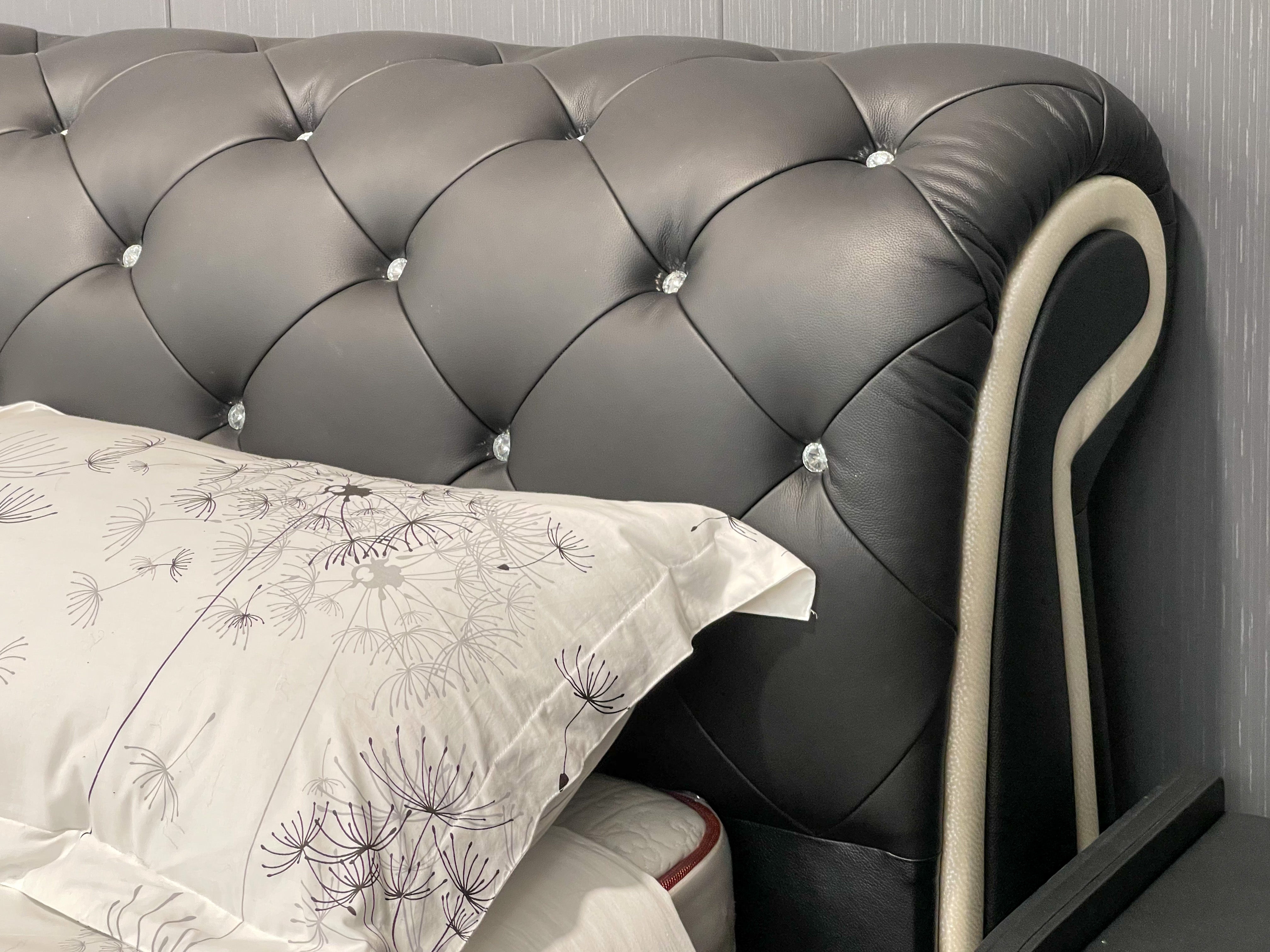 Aubrey Leather Queen Bed Frame - Preorder Available