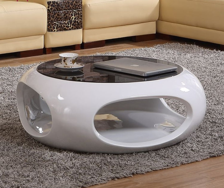 Modern Round Coffee Table Tempered Glass surface