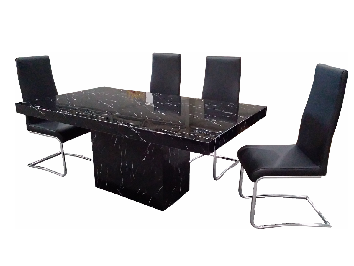 Waihi Marble Dining Table Black  - Defected demo only